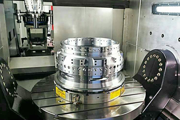 circular workholding magnet holding metal body part for aerospace