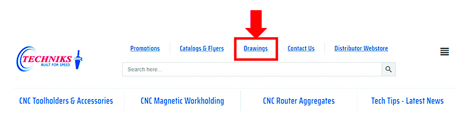 Download CAD drawings on n Techniksusa.com the “Drawings” section of the main menu