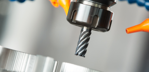 cnc milling operation close up on techniks powercoat nut and tool holders